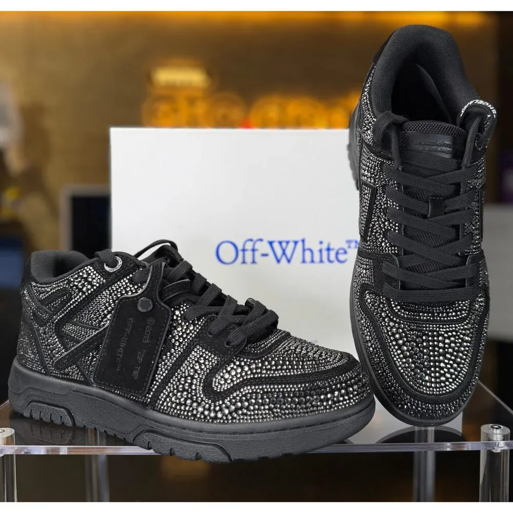 Off-White Out of Office Strass Crystal Sneakers Black – Men’s EU 42 / US 9 – Ne